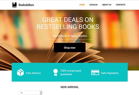 Free website builder for bookstores and bookstore website templates
