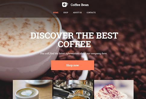 Free coffee shop web builder and coffee web page templates