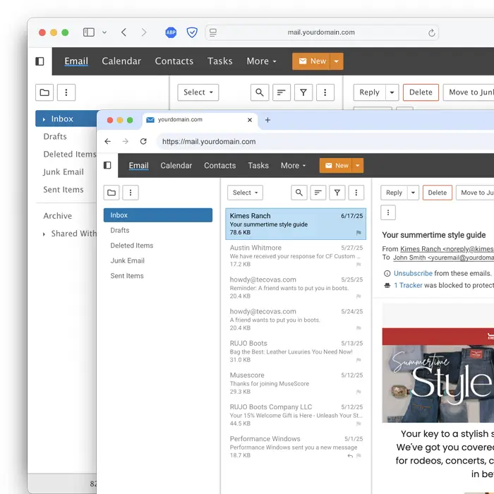 Professional SmarterMail email included with Sectorlink cloud web hosting.