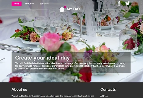 Wedding planning website template