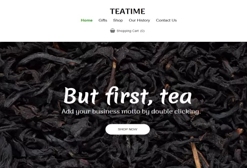 tea shop online shop website builder